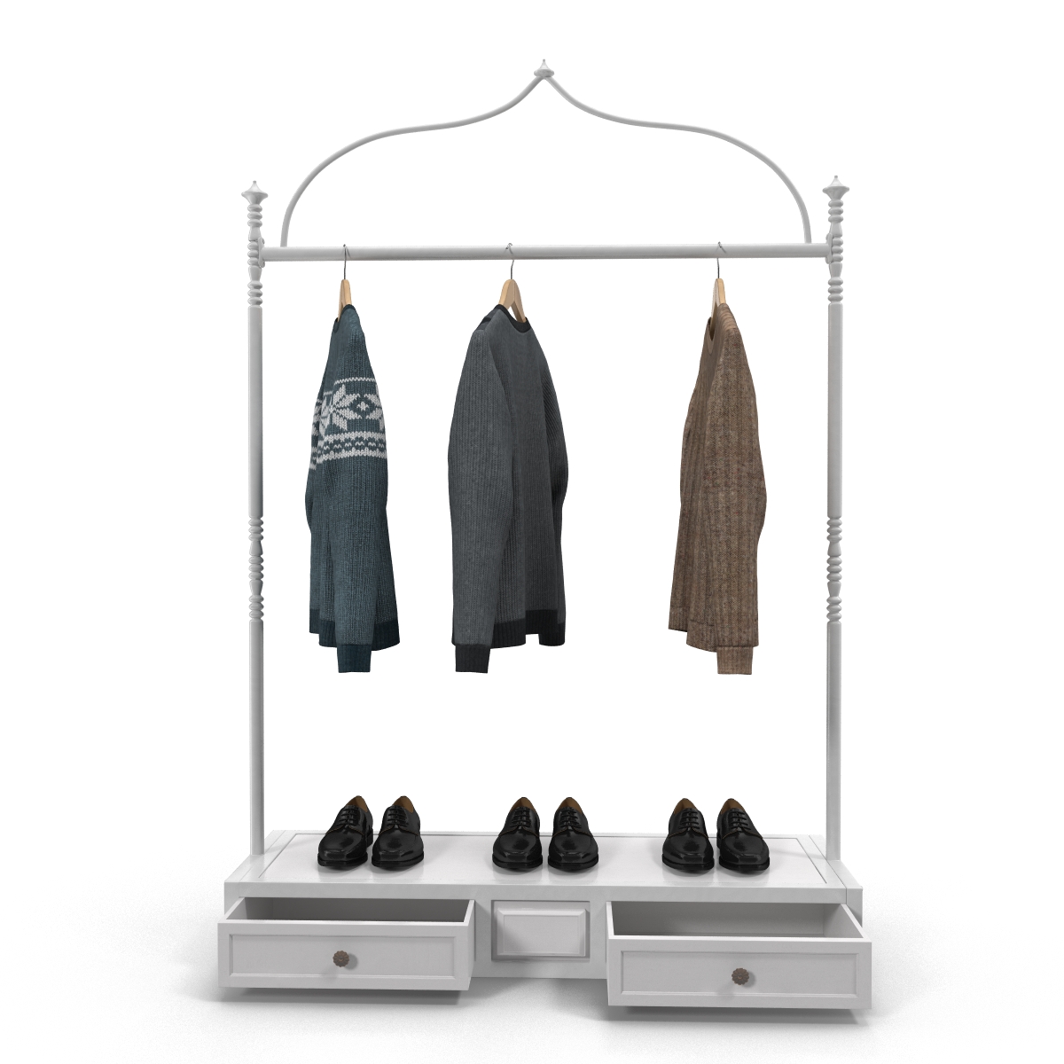 3D Iron Clothing Display Rack 2 model