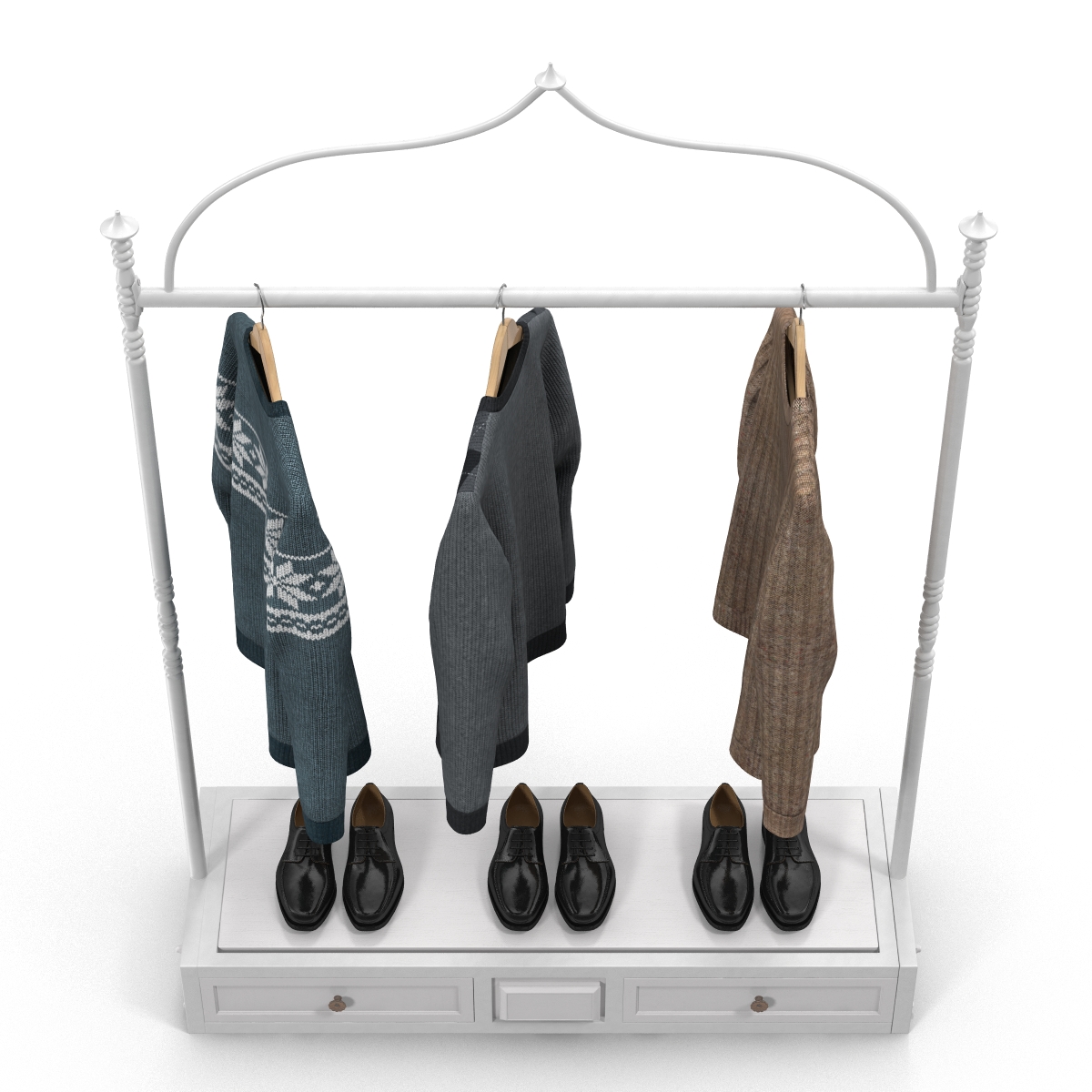 3D Iron Clothing Display Rack 2 model