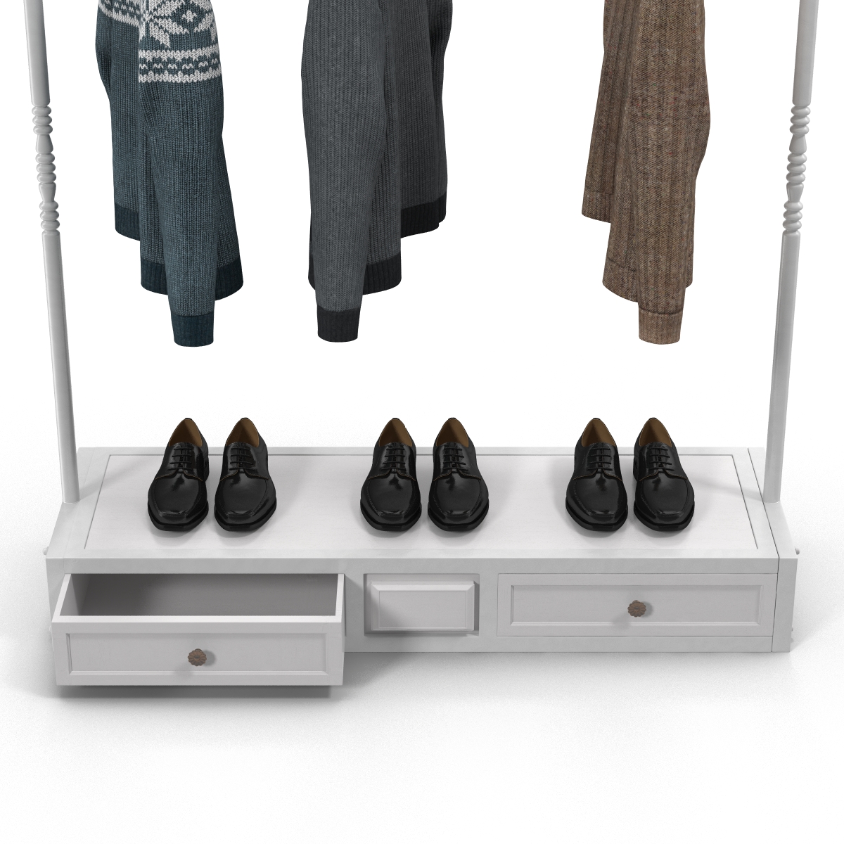 3D Iron Clothing Display Rack 2 model