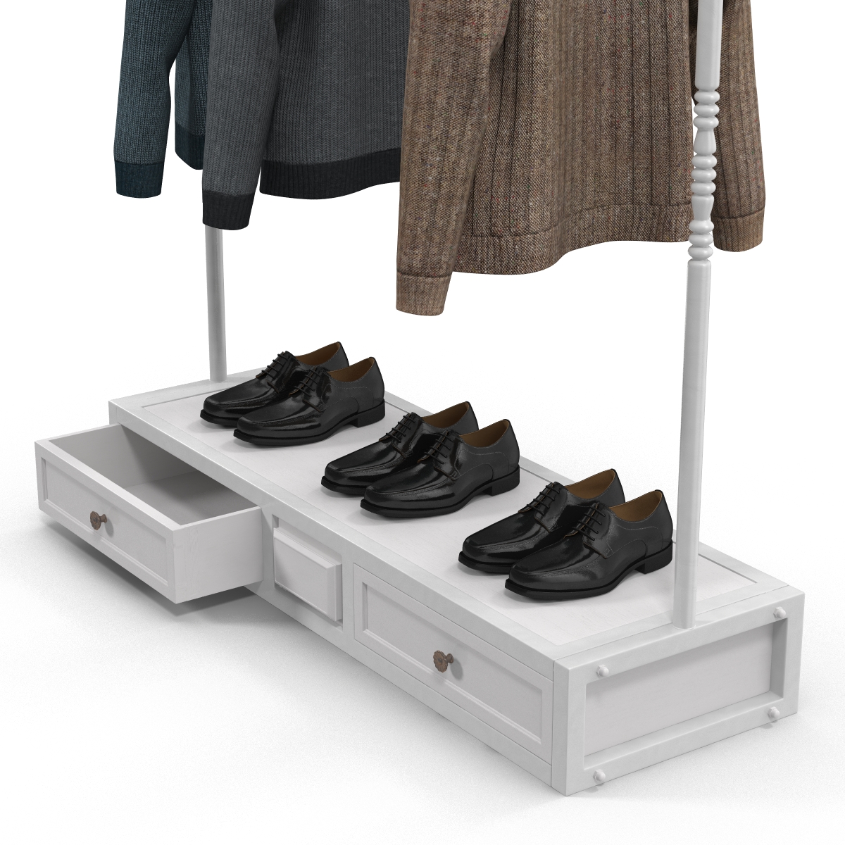 3D Iron Clothing Display Rack 2 model