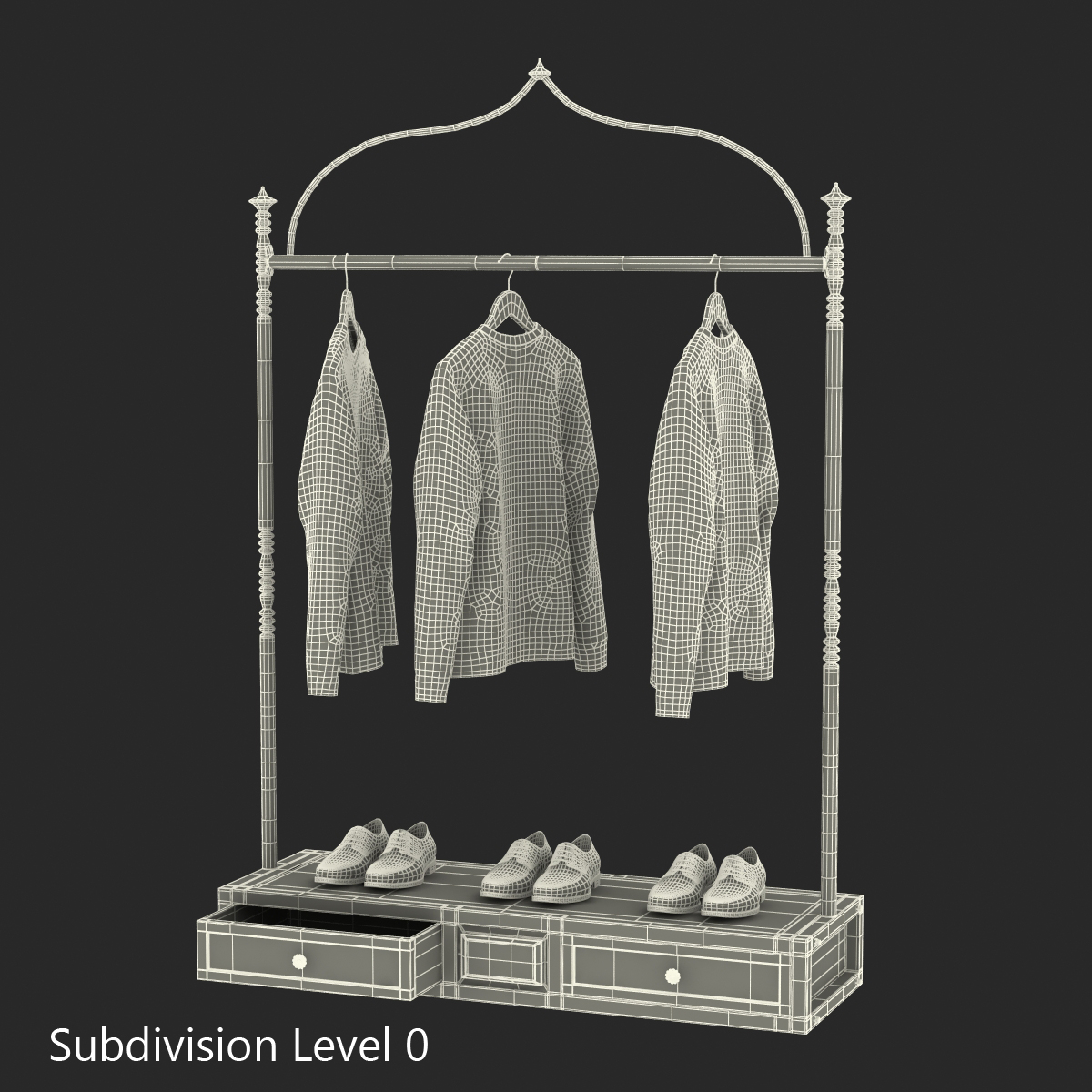 3D Iron Clothing Display Rack 2 model