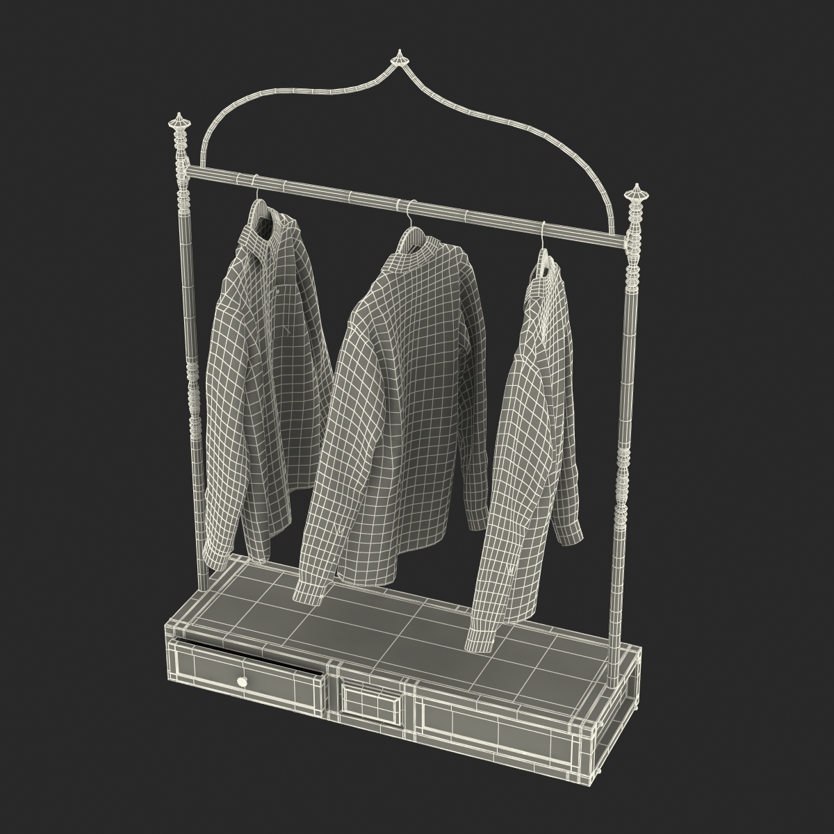 3D Iron Clothing Display Rack 4 model