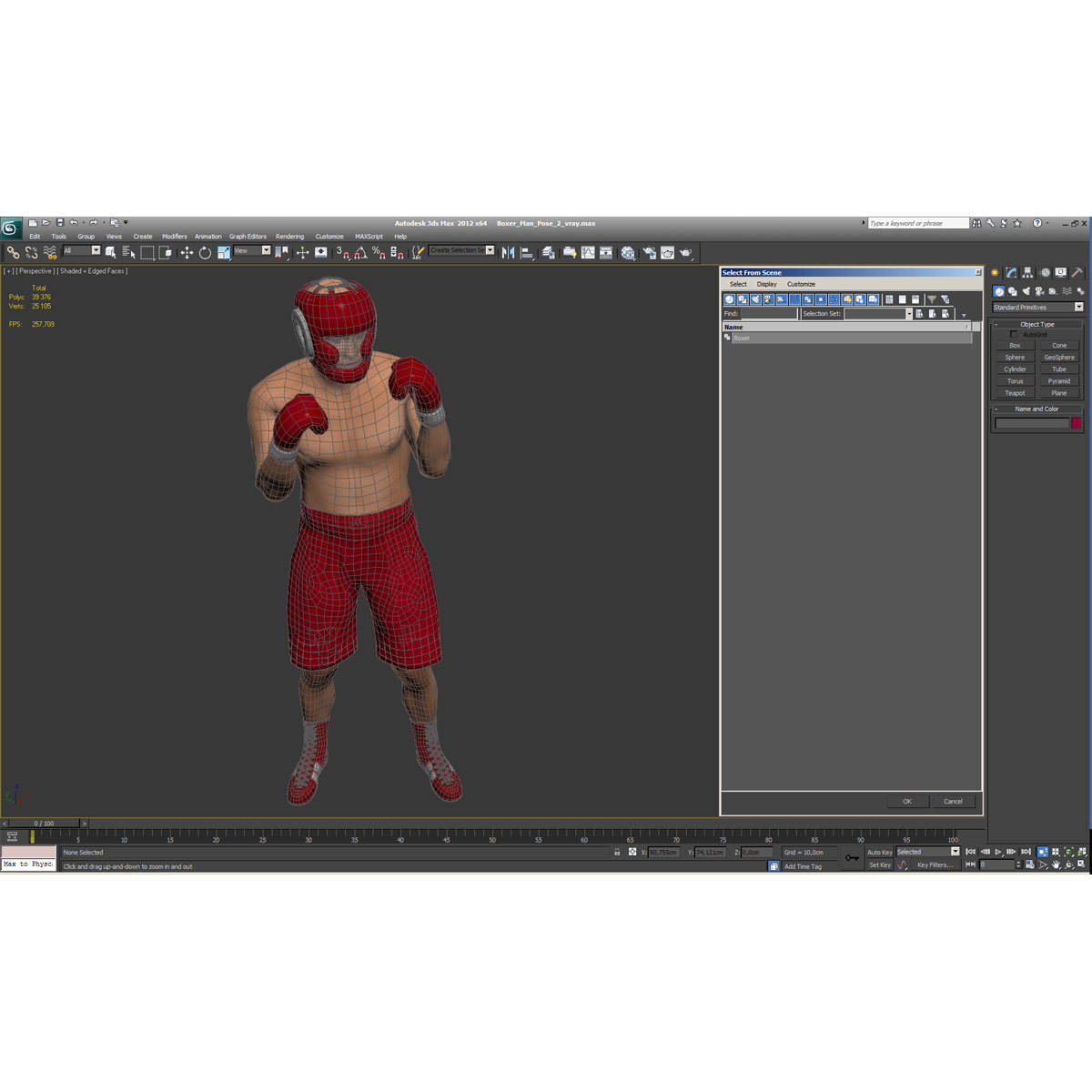 3D Boxer Man Pose 2