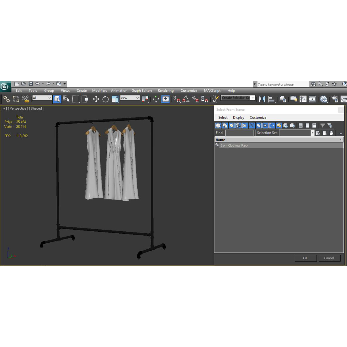 3D model Iron Clothing Rack 4