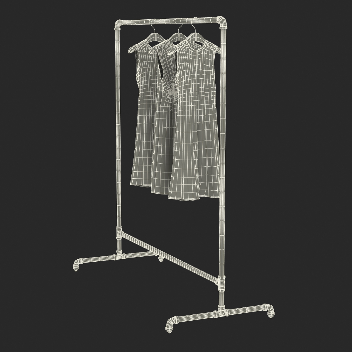 3D model Iron Clothing Rack 4