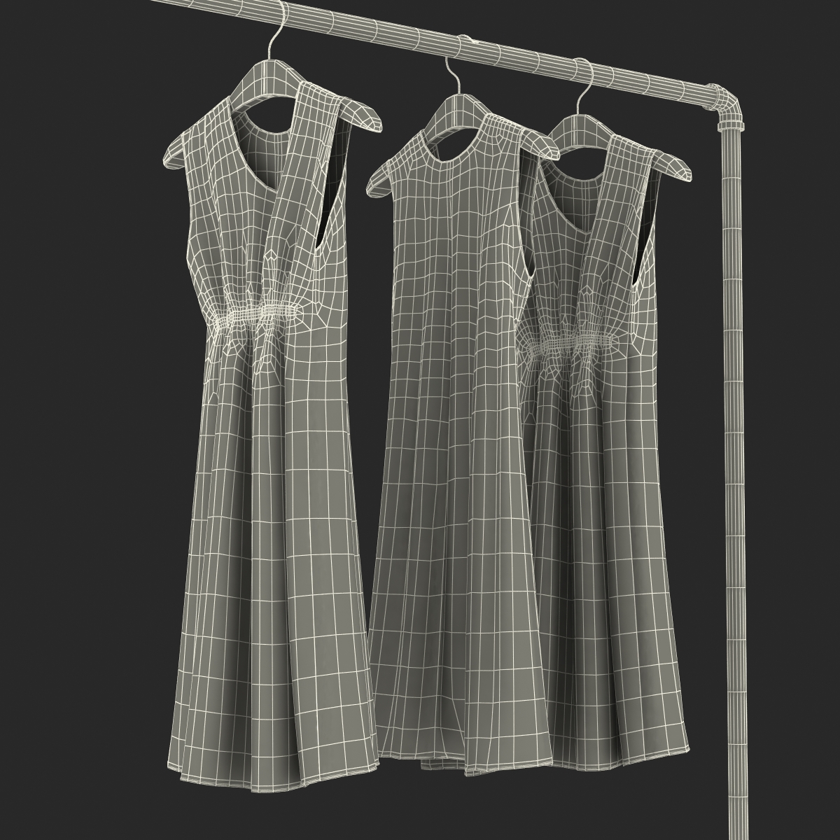 3D model Iron Clothing Rack 4