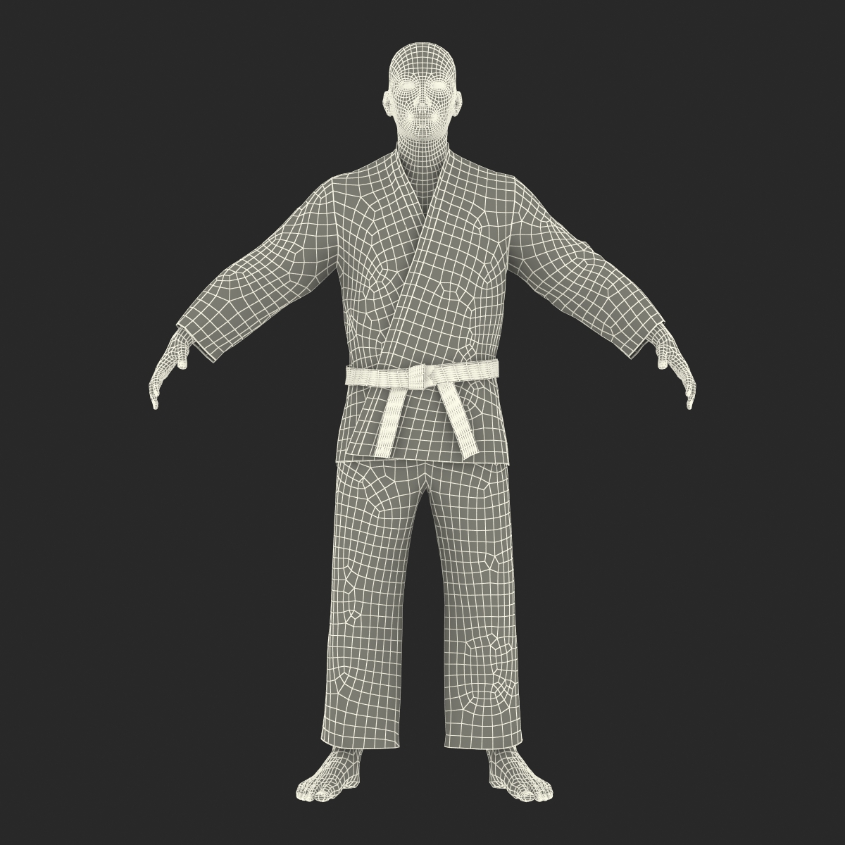 3D Japanese Karate Fighter model