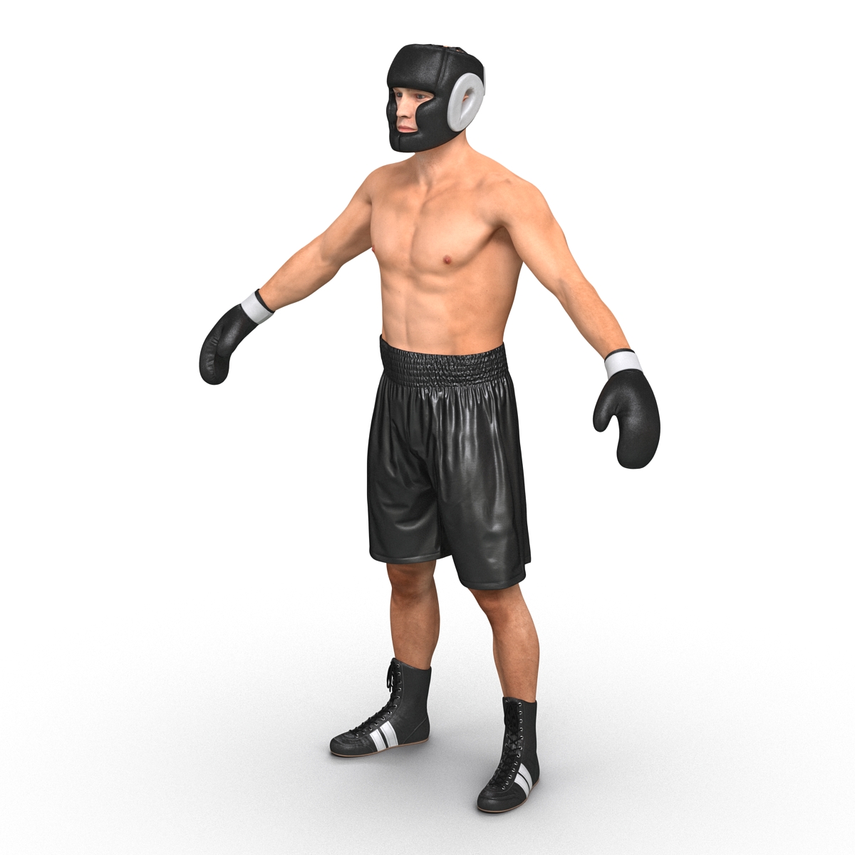 Adult Boxer Man Rigged 3D