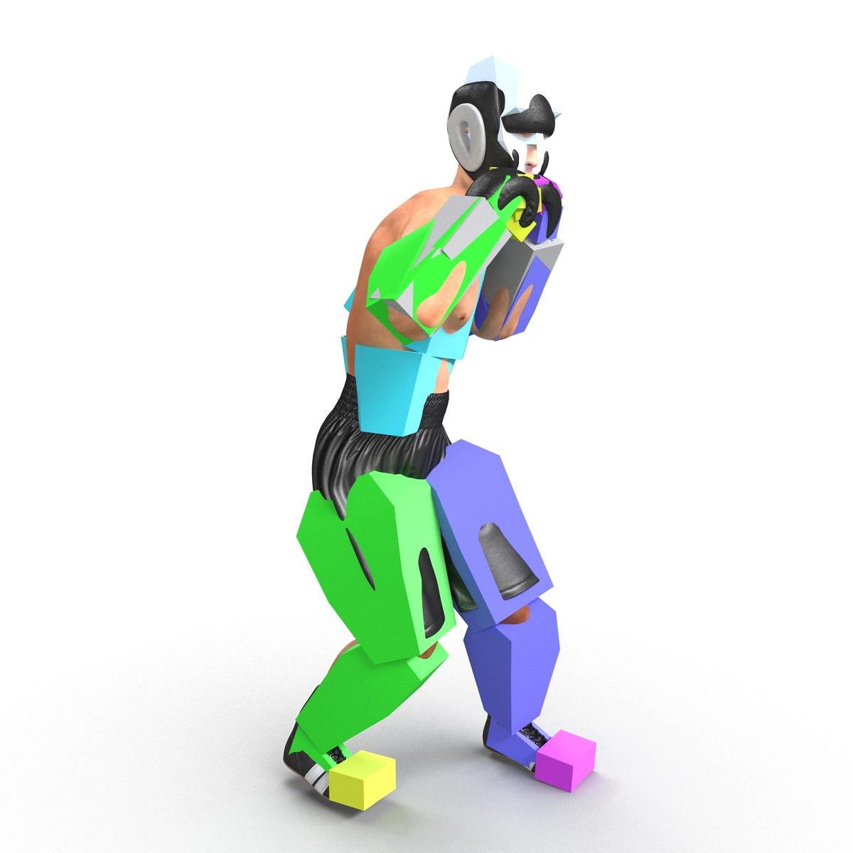 Adult Boxer Man Rigged 3D