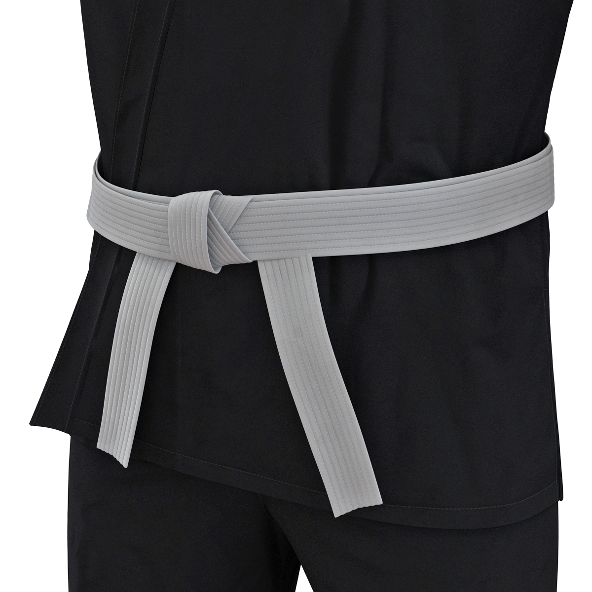 Karate Fighter Black Suit Rigged 3D