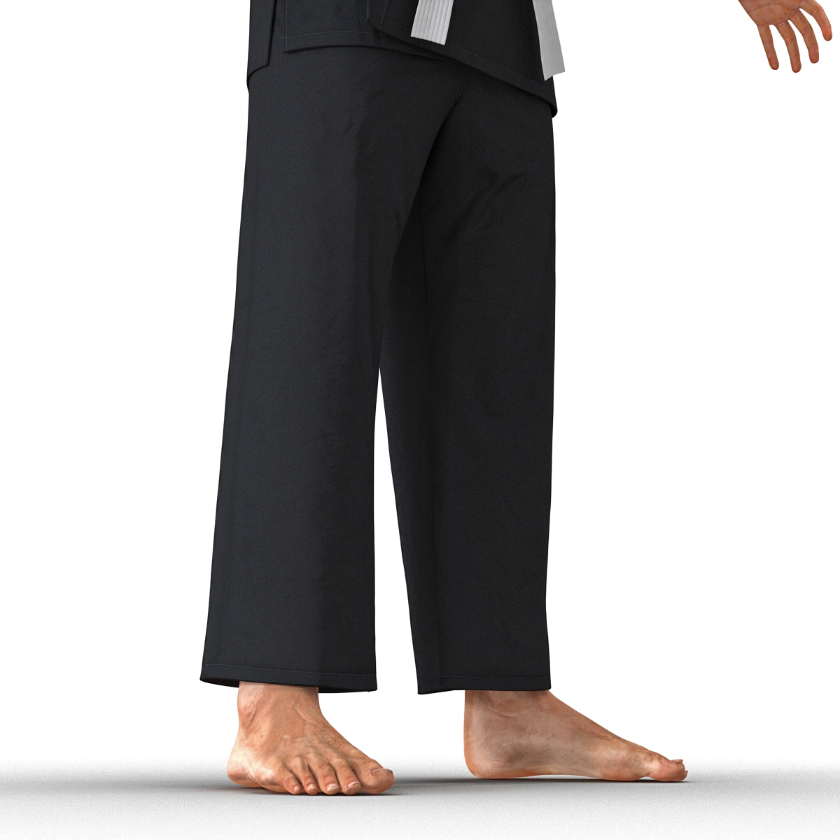 Karate Fighter Black Suit Rigged 3D