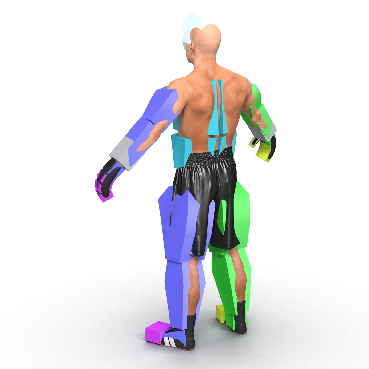 Adult Boxer Man Rigged 2 3D model