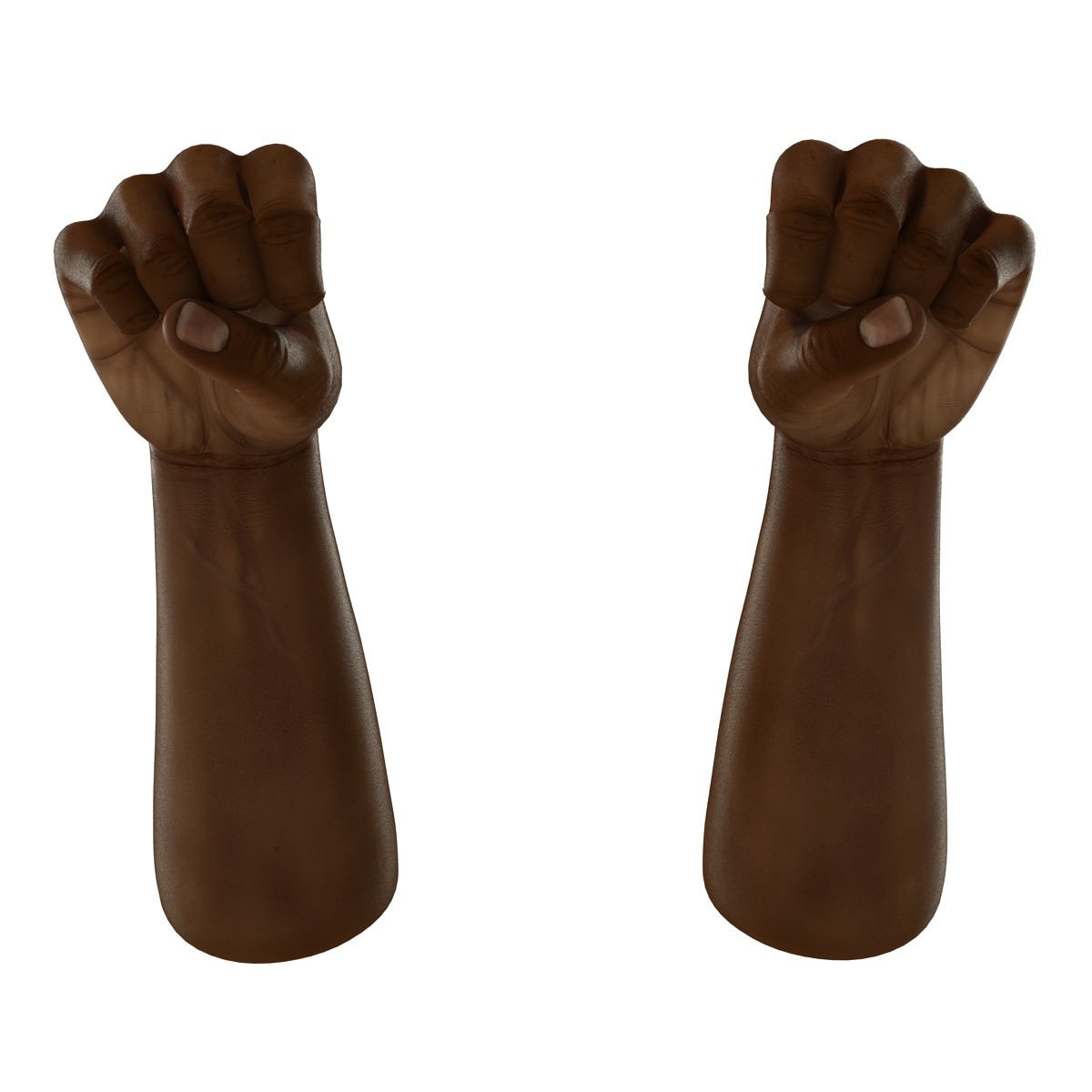 African Man Hands Rigged 3D model