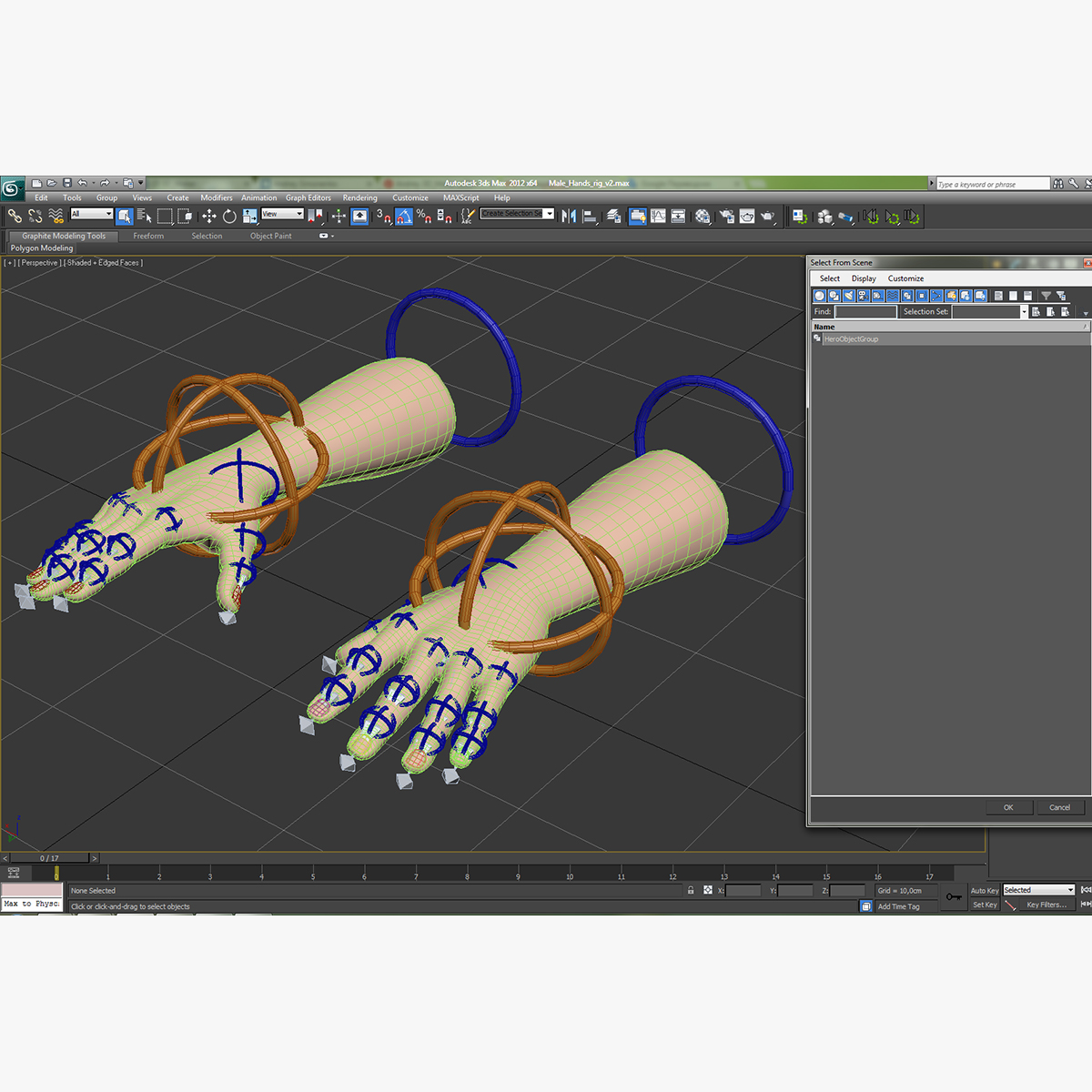 African Man Hands Rigged 3D model