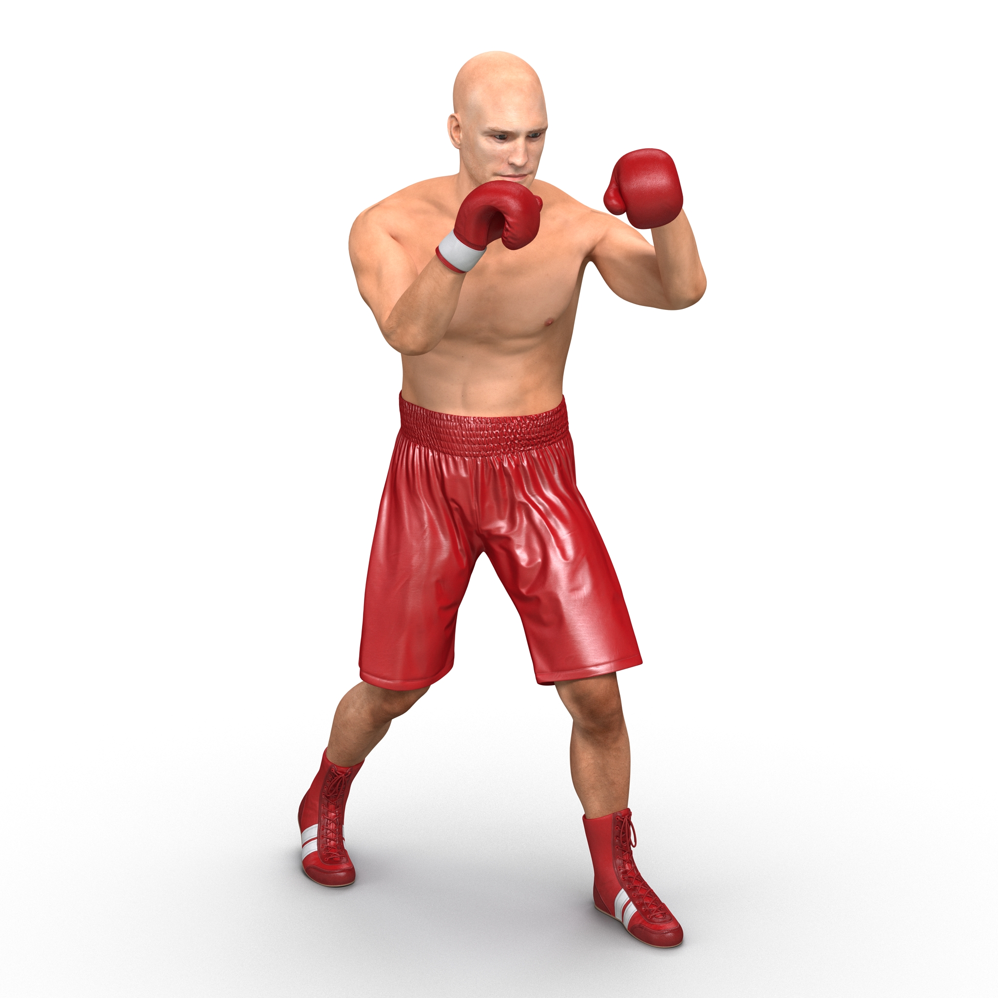 3D Boxer Man Rigged 2 model