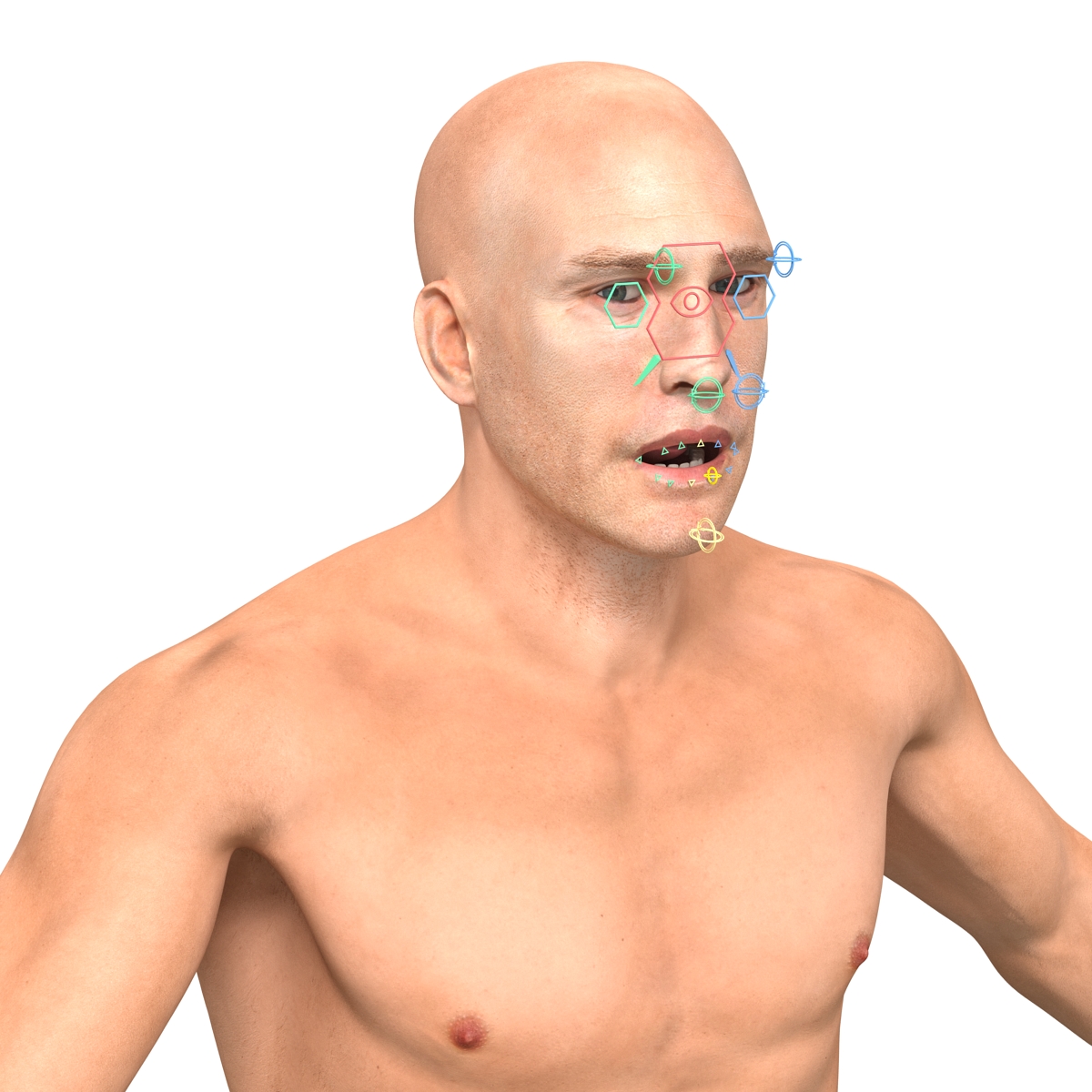 3D Boxer Man Rigged 2 model