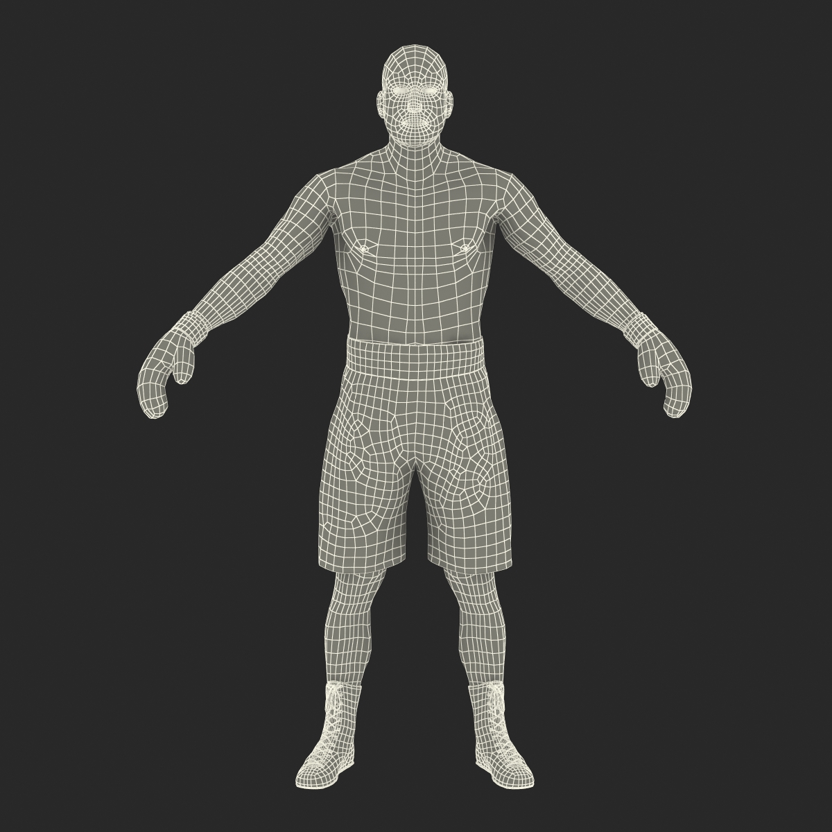 3D Boxer Man Rigged 2 model