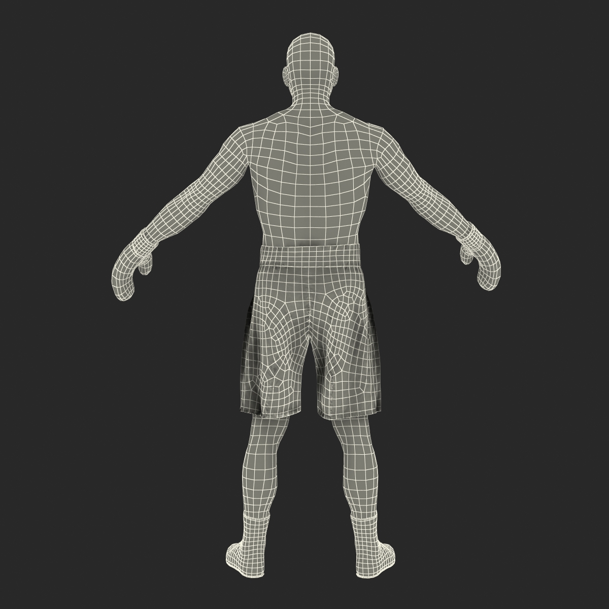 3D Boxer Man Rigged 2 model