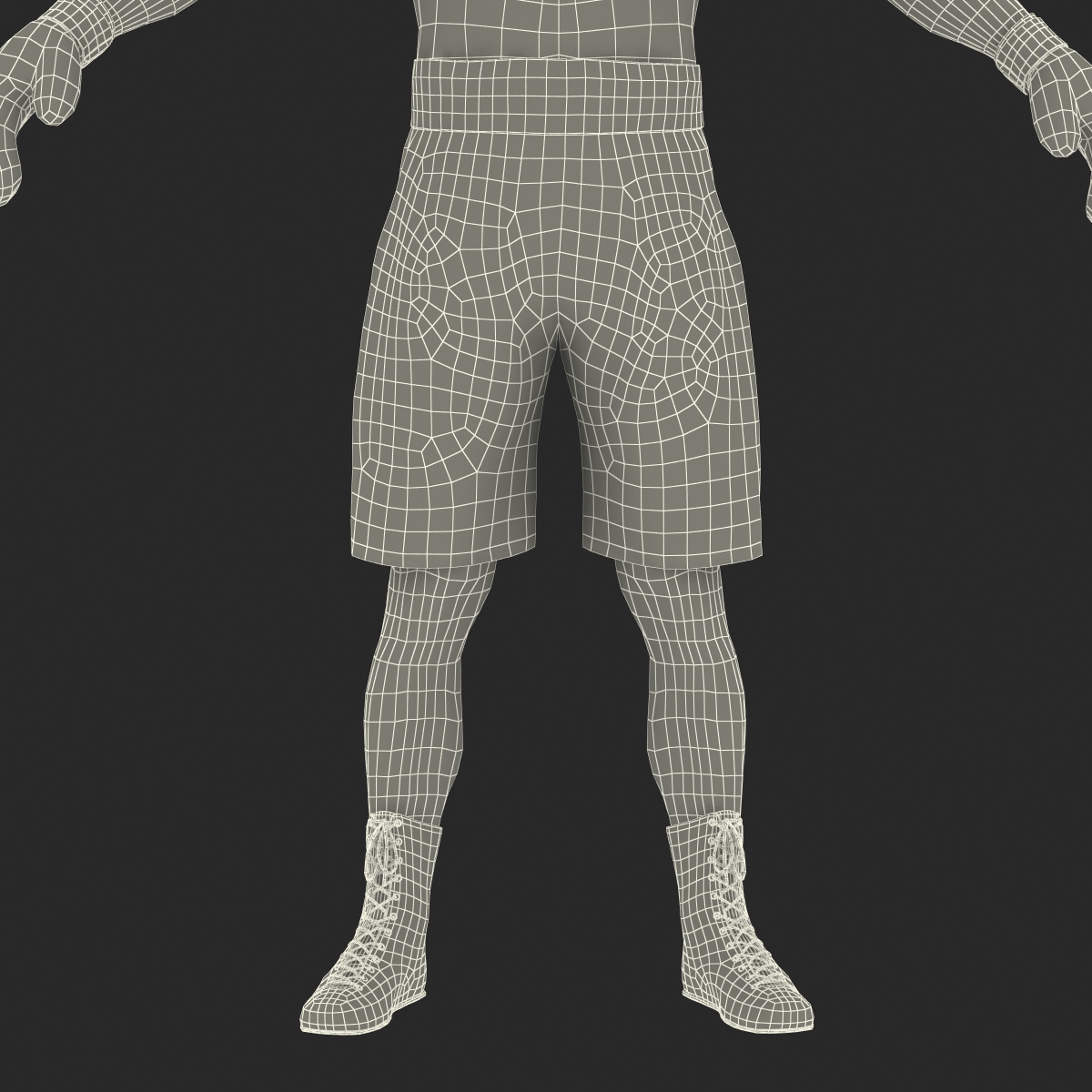 3D Boxer Man Rigged 2 model