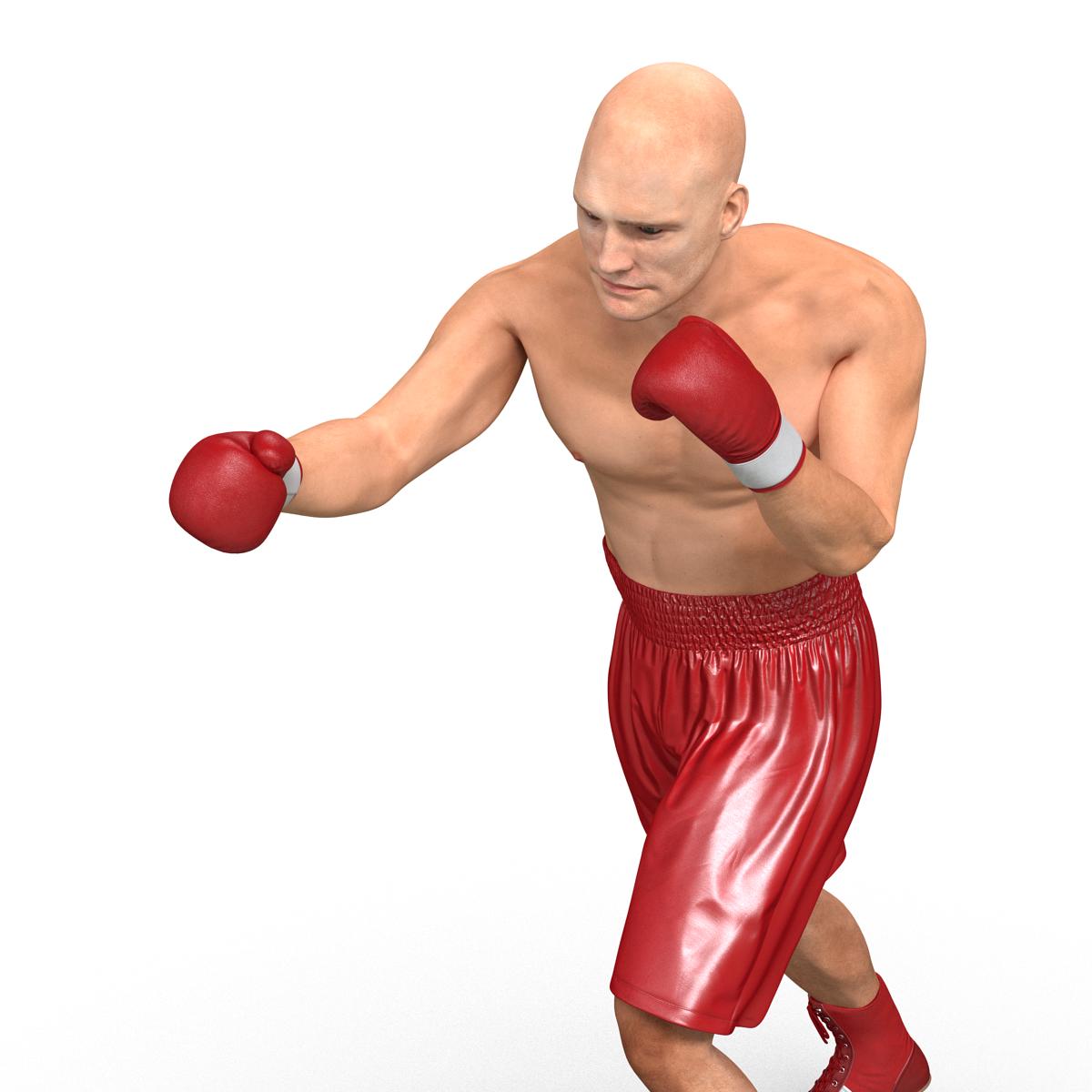 3D Boxer Man 2 Pose 3 model