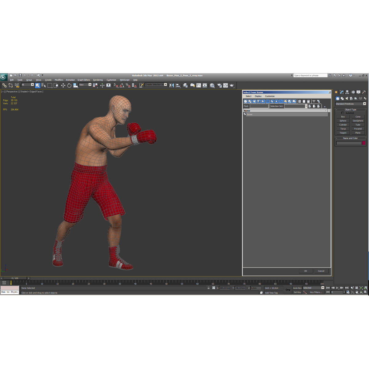 3D Boxer Man 2 Pose 3 model