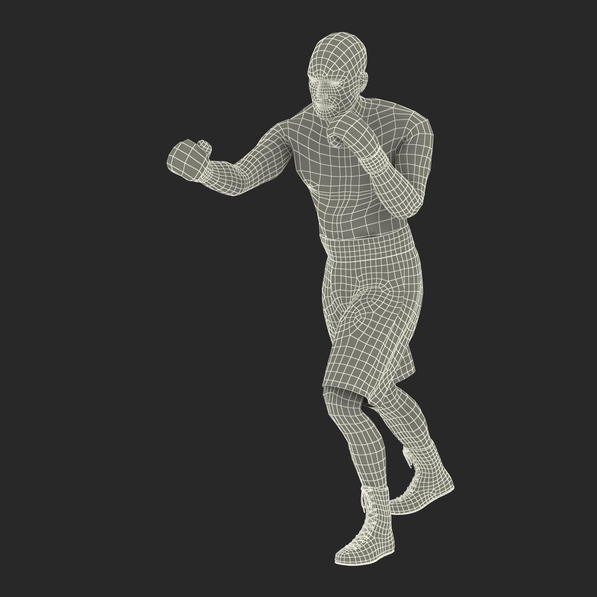 3D Boxer Man 2 Pose 3 model