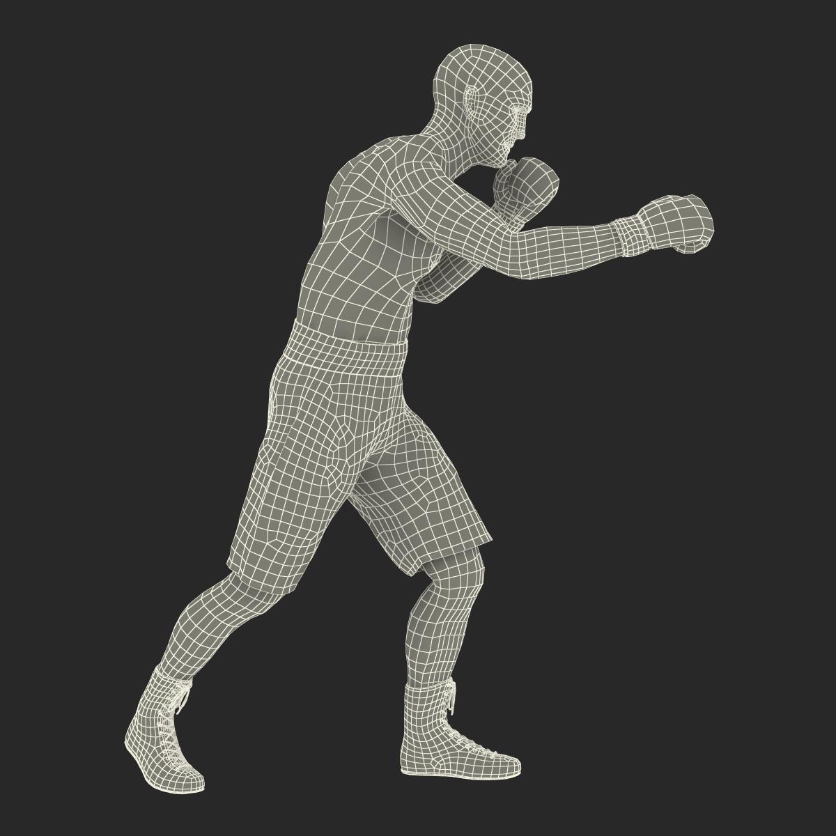 3D Boxer Man 2 Pose 3 model