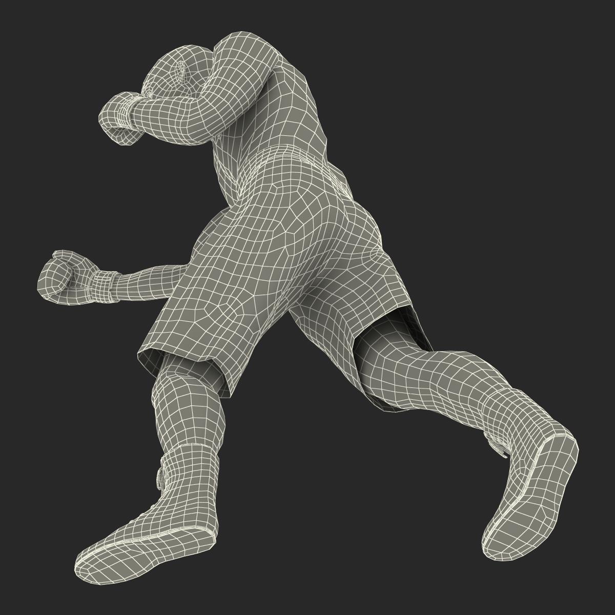 3D Boxer Man 2 Pose 3 model