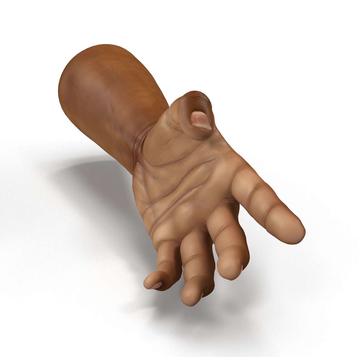 3D African Man Hands 3 Rigged