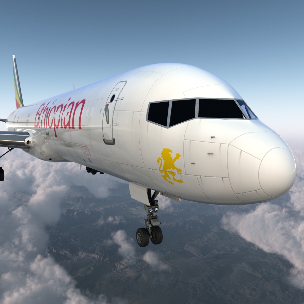 Boeing 757 200F Ethiopian Airlines 3D model