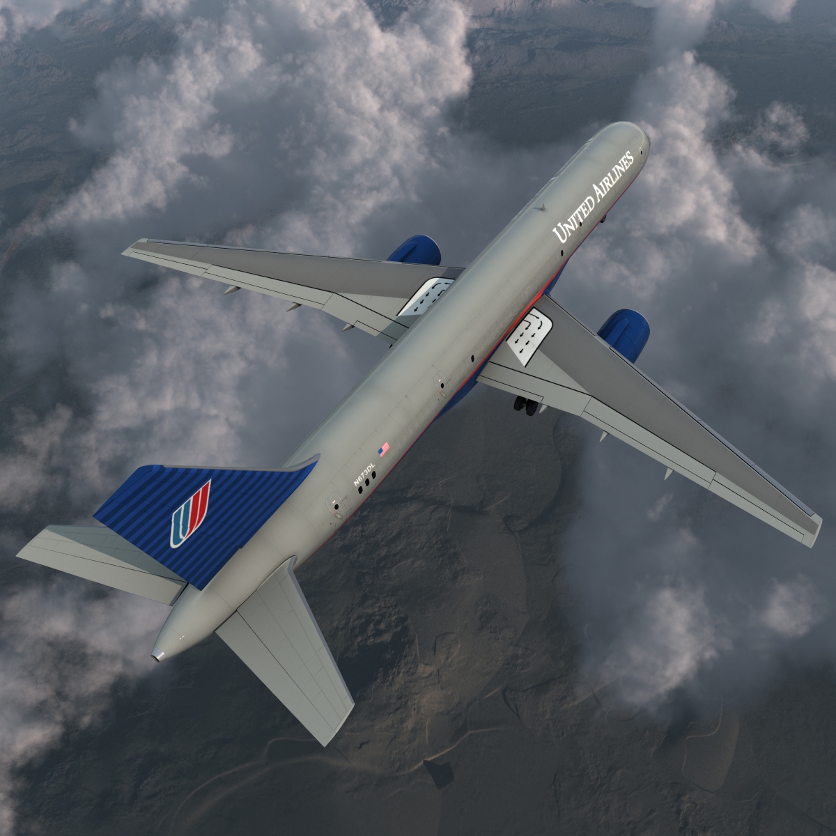 3D Boeing 757 200F United Airlines