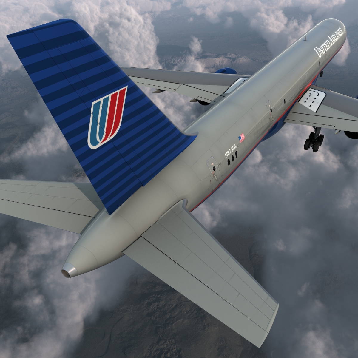 3D Boeing 757 200F United Airlines