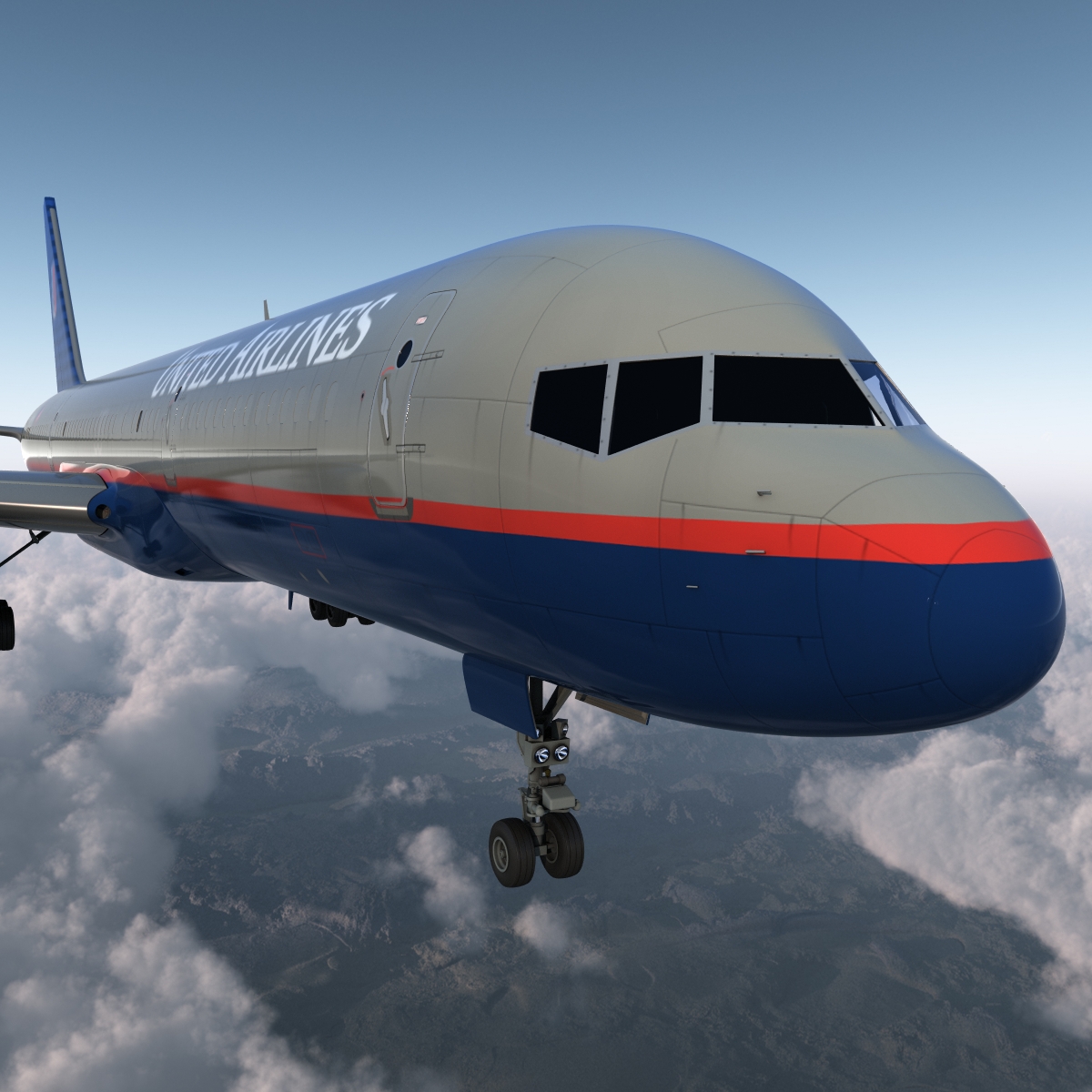 3D Boeing 757 200F United Airlines