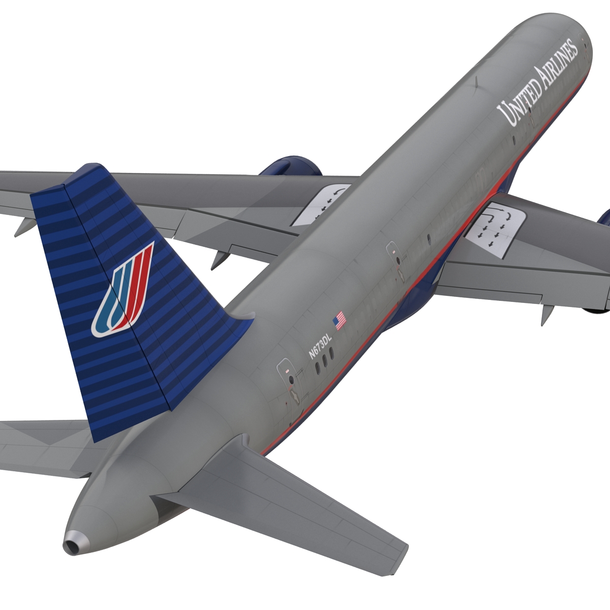 3D Boeing 757 200F United Airlines