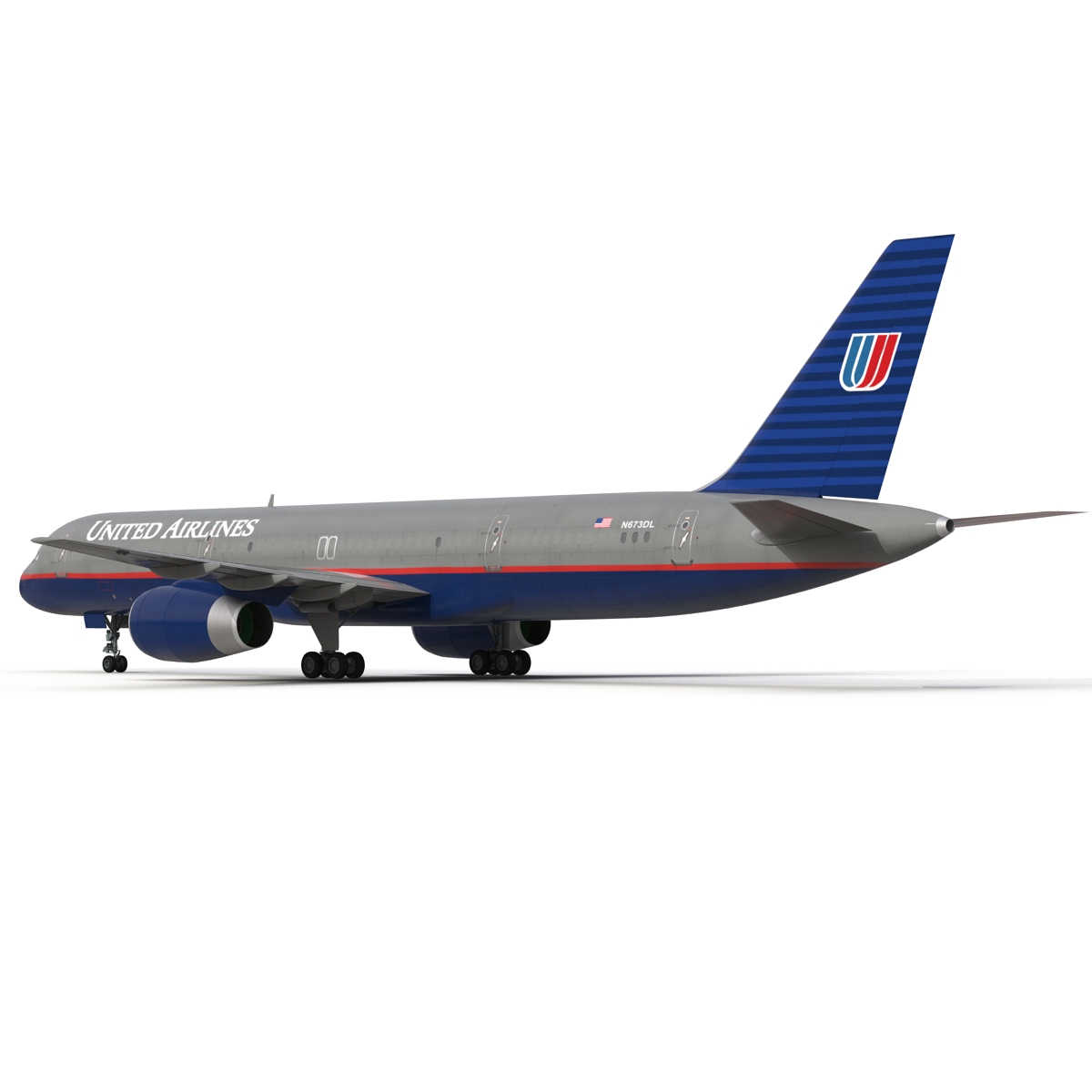 3D Boeing 757 200F United Airlines