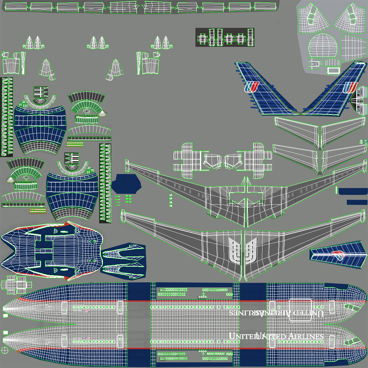 3D Boeing 757 200F United Airlines