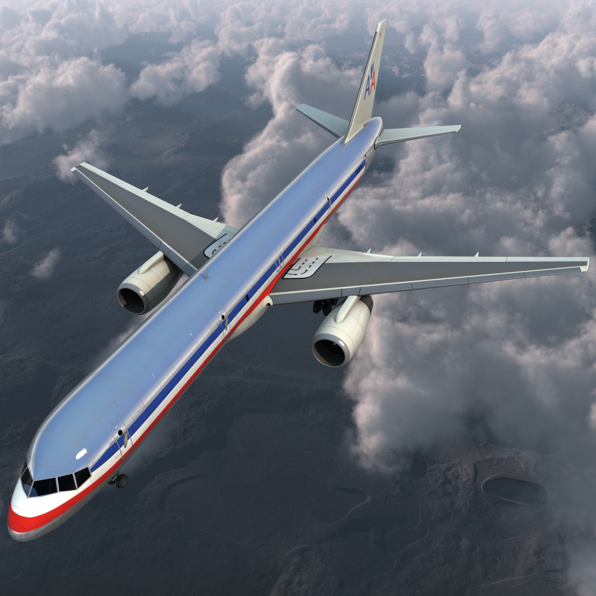 3D model Boeing 757 200F American Airlines Rigged