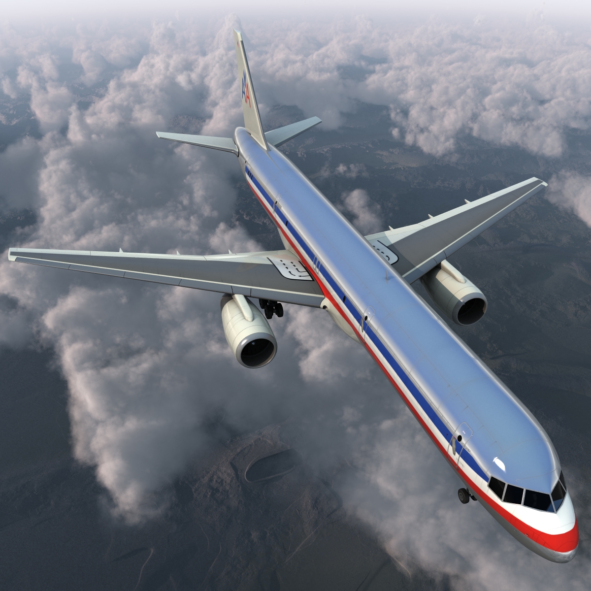 3D model Boeing 757 200F American Airlines Rigged