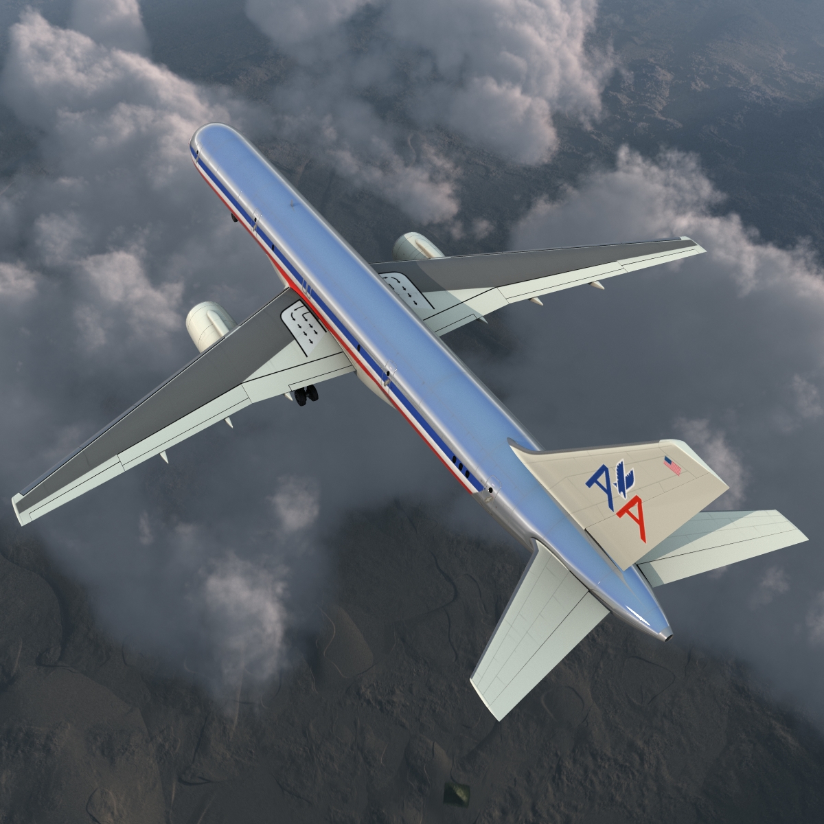 3D model Boeing 757 200F American Airlines Rigged