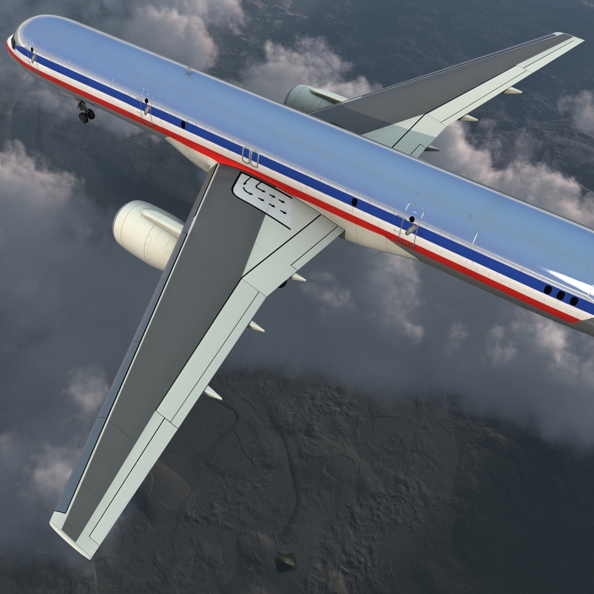 3D model Boeing 757 200F American Airlines Rigged