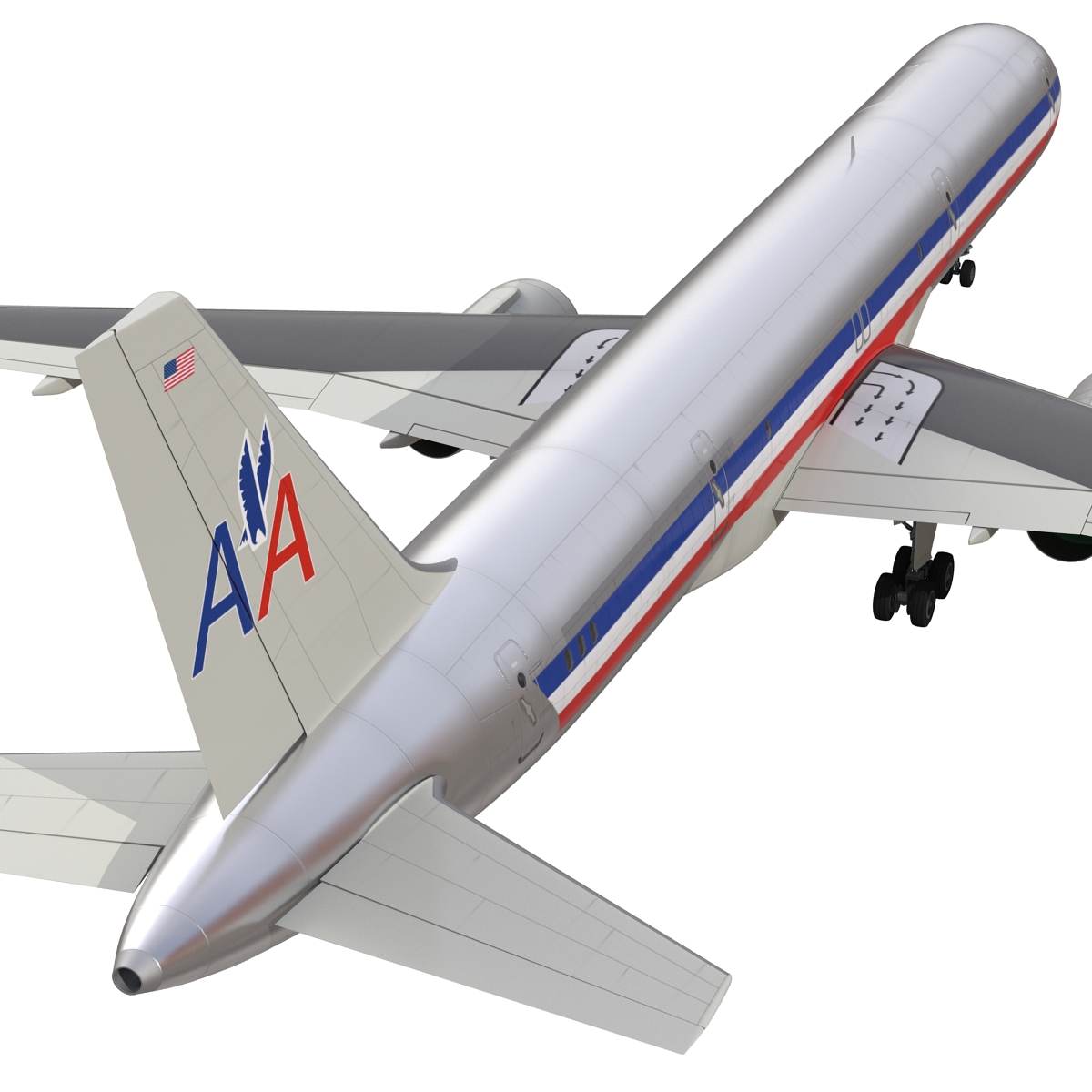 3D model Boeing 757 200F American Airlines Rigged