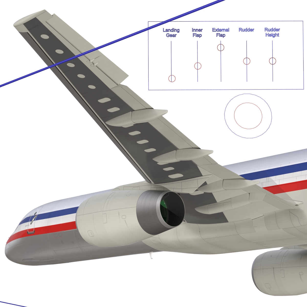 3D model Boeing 757 200F American Airlines Rigged