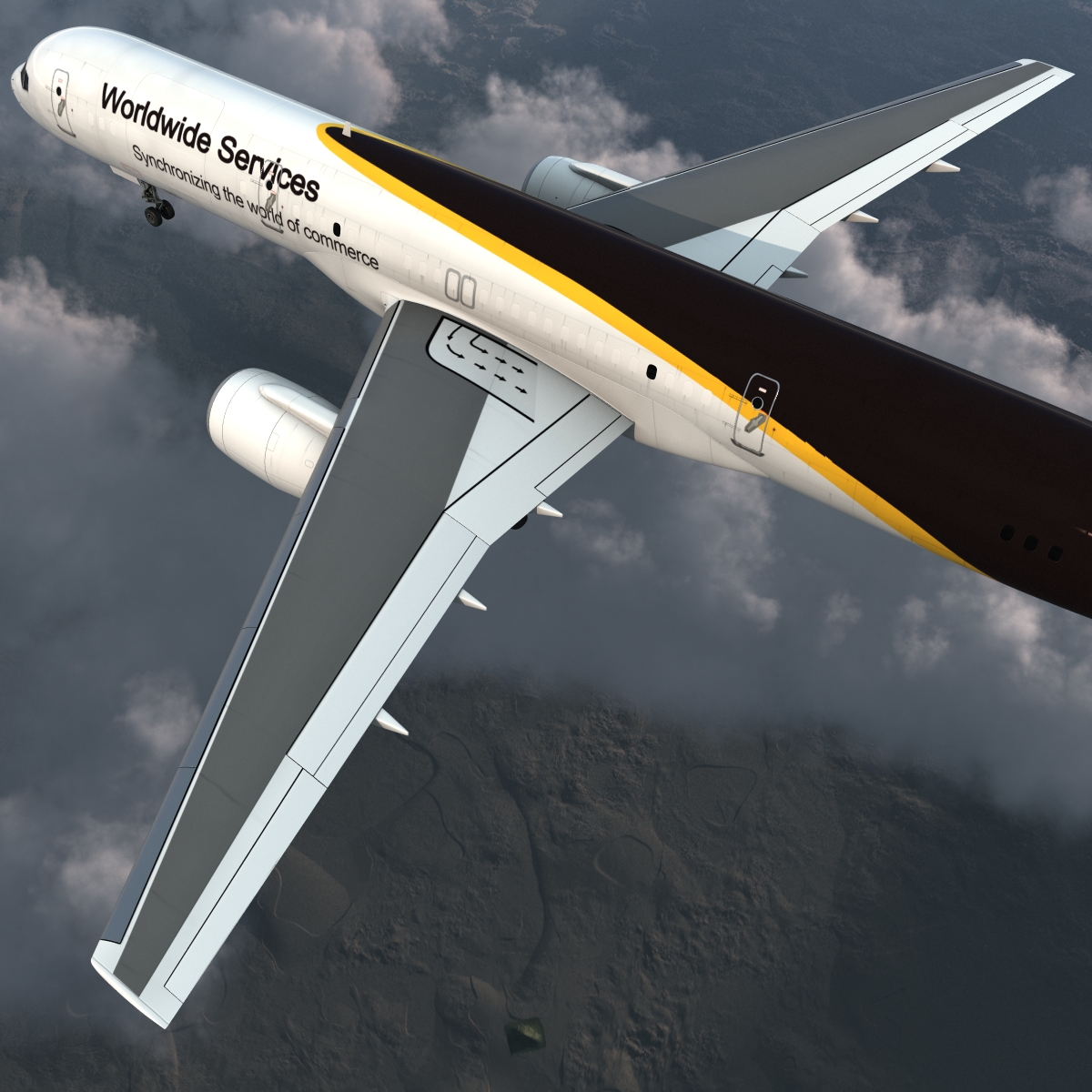 3D model Boeing 757 200F UPS Airlines Rigged