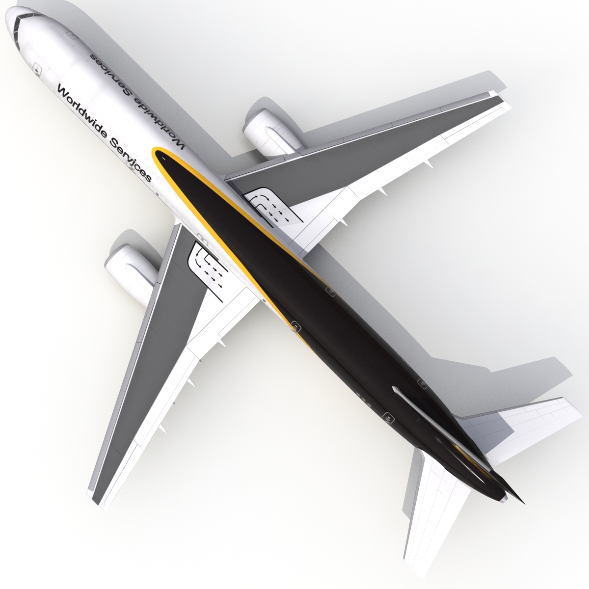 3D model Boeing 757 200F UPS Airlines Rigged