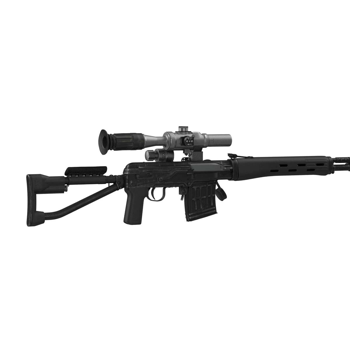 3D model Sniper Rifle Dragunov SVDS with Folding Stock