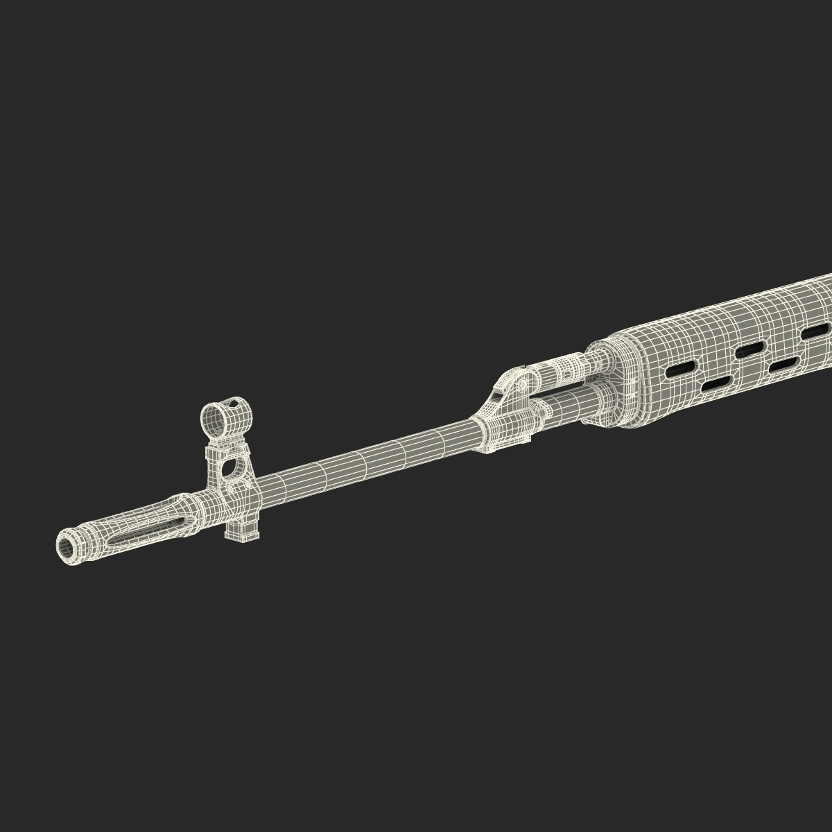 Sniper Rifle Dragunov SVDS with Folding Stock 2 3D