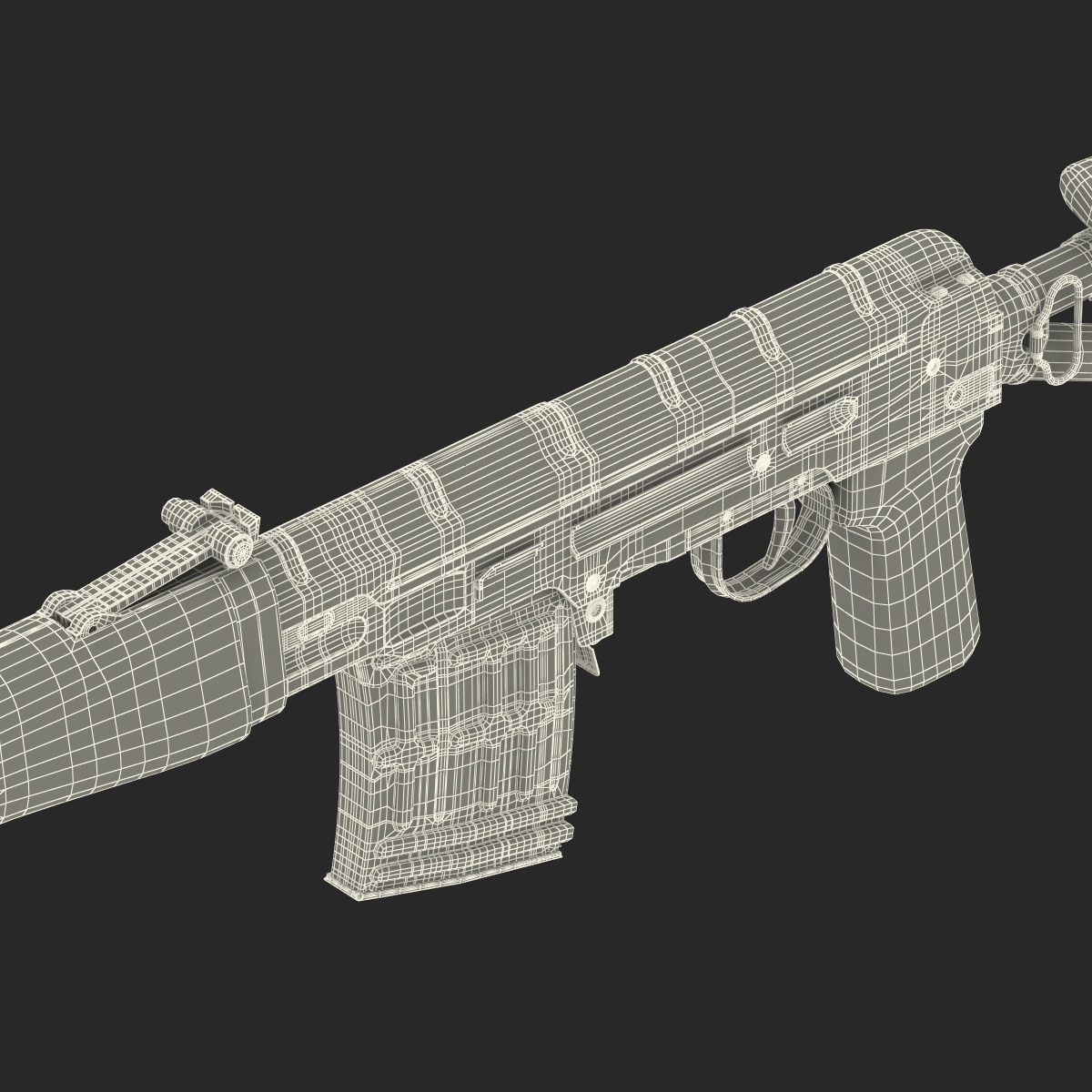 Sniper Rifle Dragunov SVDS with Folding Stock 2 3D