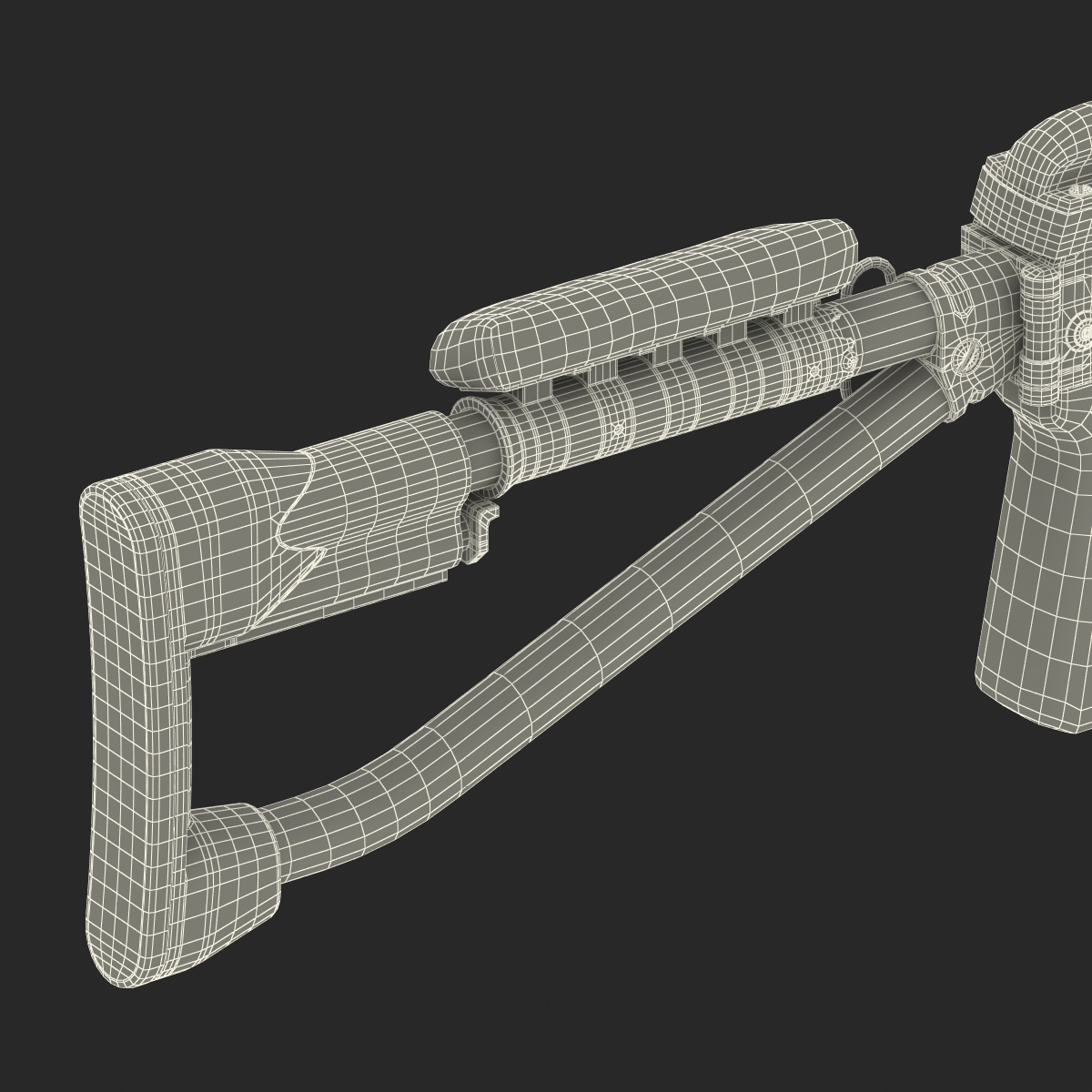 Sniper Rifle Dragunov SVDS with Folding Stock 2 3D