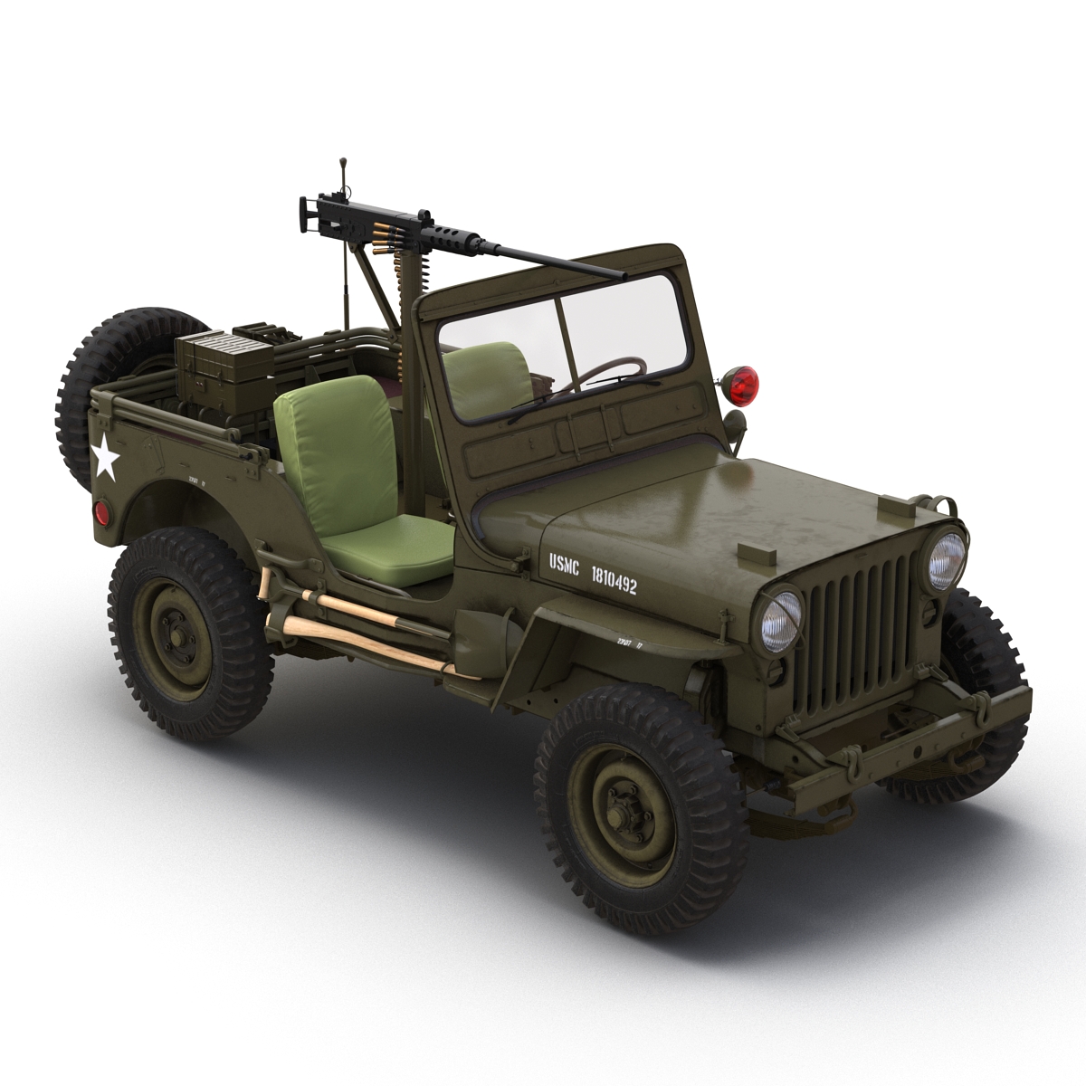 3D model Military Jeep Car Willys M38 Rigged