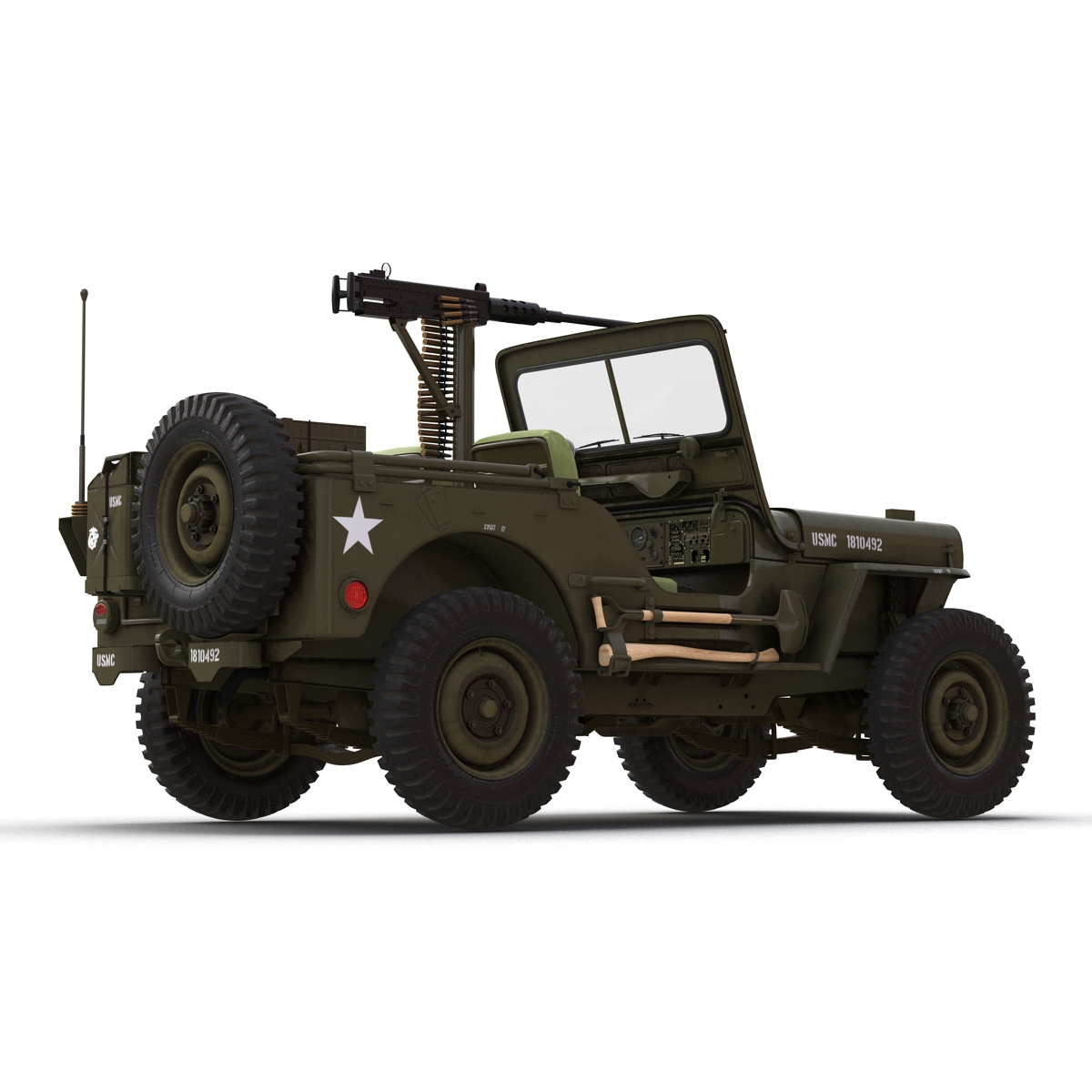 3D model Military Jeep Car Willys M38 Rigged